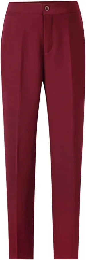 Womens's High Waist Dress Pants with Pockets Business Work Casual Straight Leg Stretch Trousers Skinny Slacks Trouser