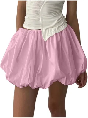 Workout Skirts for Women Trendy Loose Casual Low Rise A-Line Ruffles Trendy Pleated Puff Mini Skirts 2025 Streetwear