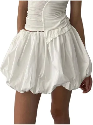 Workout Skirts for Women Trendy Loose Casual Low Rise A-Line Ruffles Trendy Pleated Puff Mini Skirts 2025 Streetwear