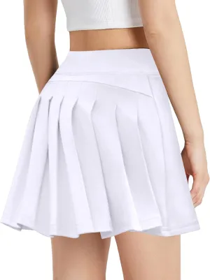 Zaclotre Girls Tennis Skirt with Shorts Pleated Back Kids Golf Skort Workout Running Sports Athletic Skirt with Pockets