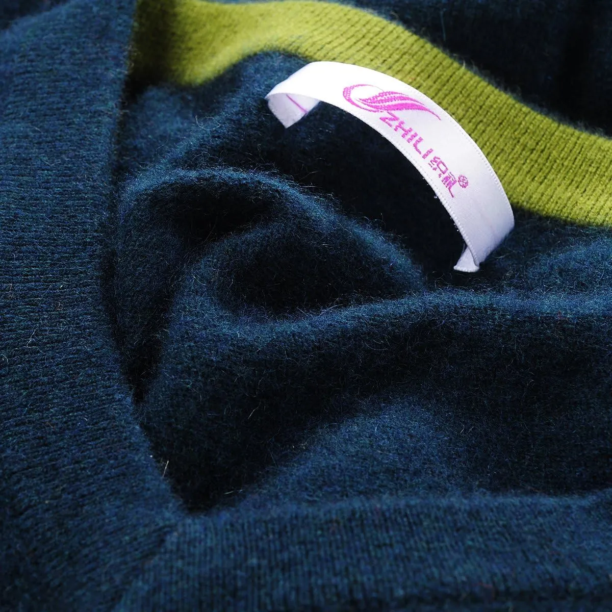 ZHILI Men's Perfect Slim Fit V-Neck Cashmere Sweater