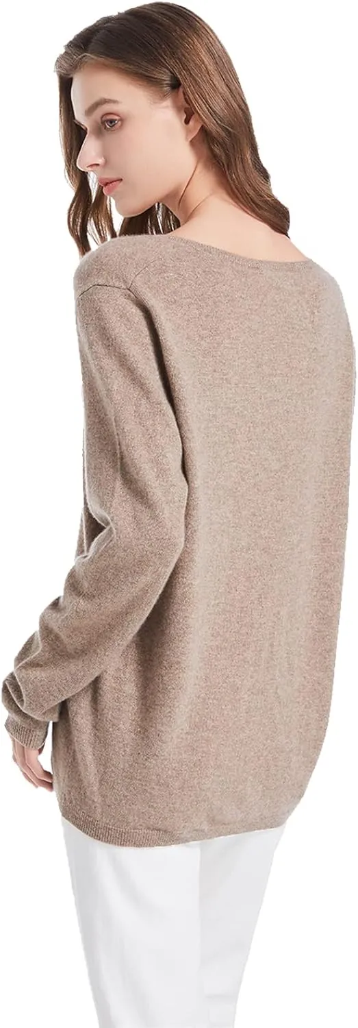 ZOEZOE Women Cashmere Sweater Womens Long Sleeve V Neck Pullover 100% Pure Cashmere Knitted Sweaters