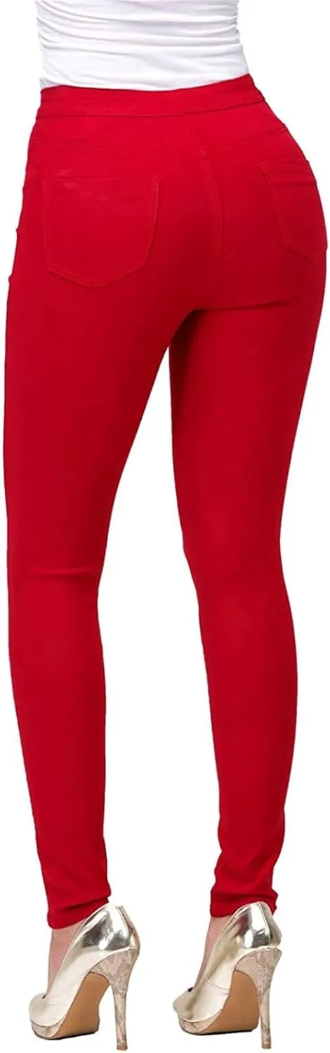 ZYXTIM Womens High Wasit Stretchy Pants Sexy Butt Lifting Skinny Tummy Control Comfy Pull-On Colored Soft Casual Work Jegging