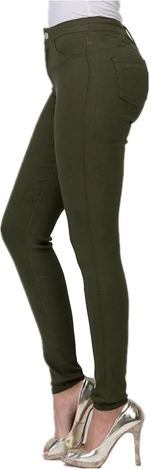ZYXTIM Womens High Wasit Stretchy Pants Sexy Butt Lifting Skinny Tummy Control Comfy Pull-On Colored Soft Casual Work Jegging